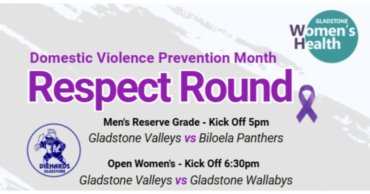 Grey background flyer with a purple shape of a women kicking a purple shaped football